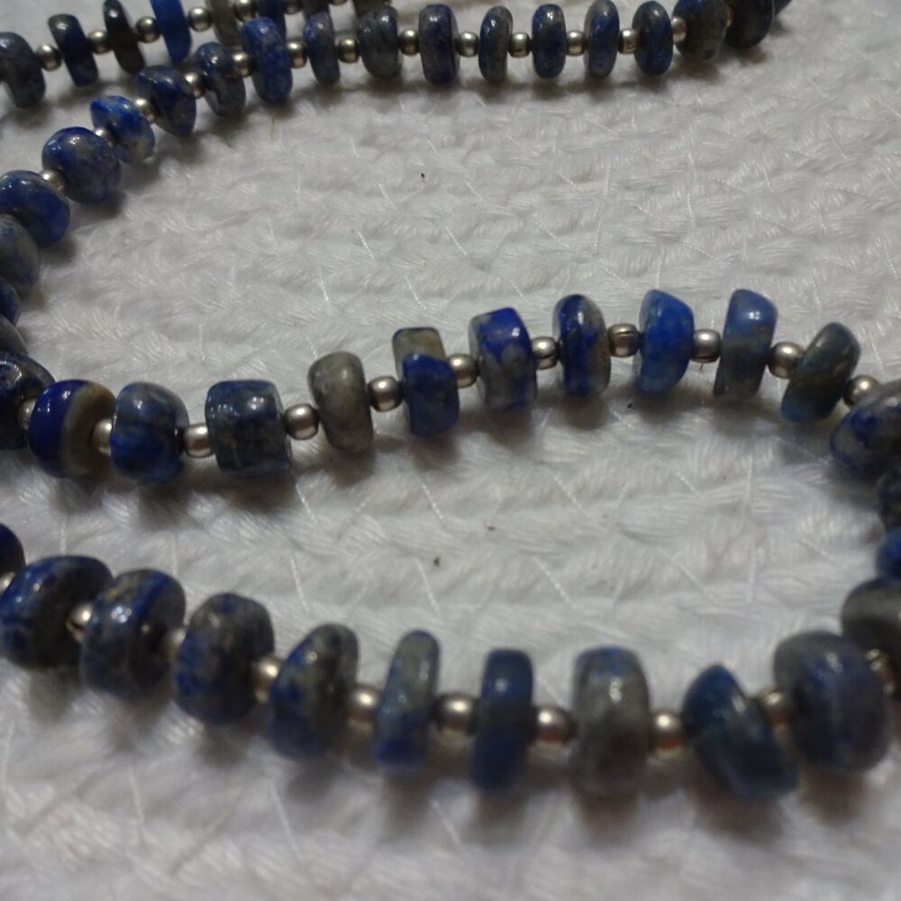 Beautiful LAPIS LAZULI Beaded Handmade Necklace 20" #927C